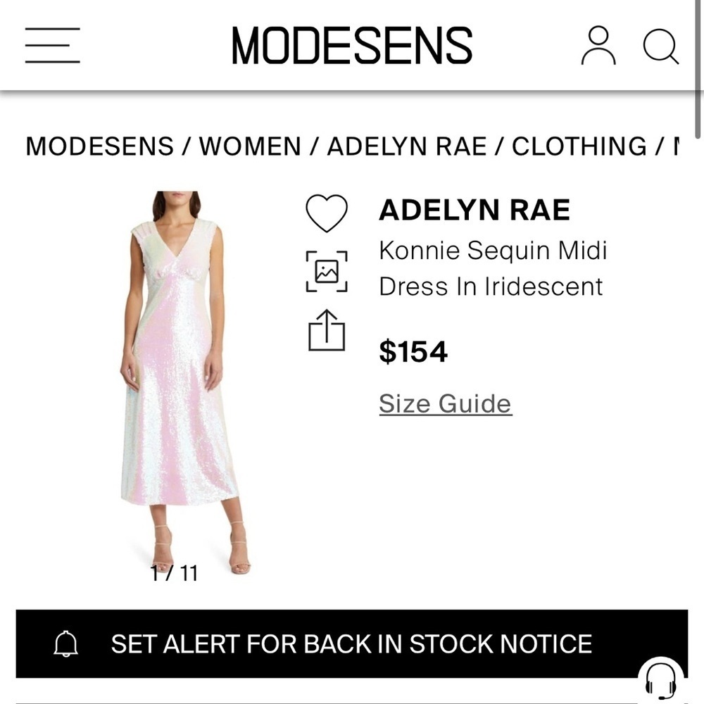 NWOT Konnie Iridescent Sequin Midi Dress - Picture 7 of 7